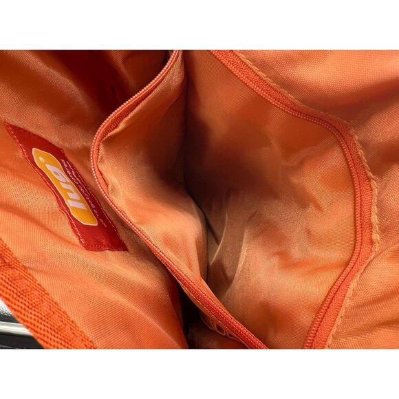 Lug Quilted Crossbody Bag Bright Orange Adjustable Strap Multiple Zipper Pockets - Picture 14 of 16